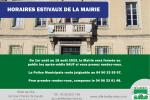 Horaires estivaux Mairie